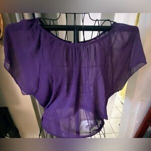 Dark purple chiffon flowy blouse